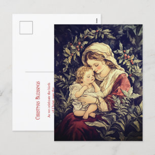 Madonna und Kind Vintage-Weihnachts-Postkarte Feiertagspostkarte