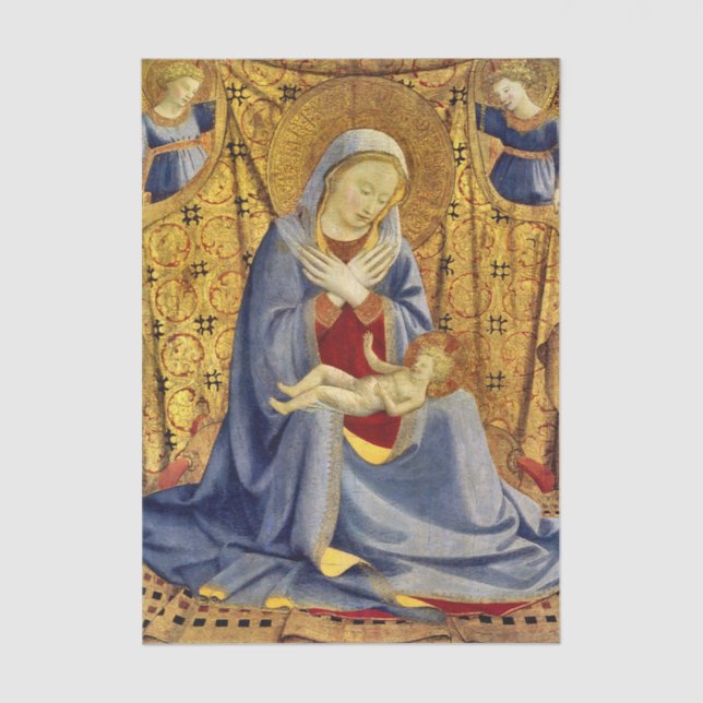 Madonna und Kind von Fra Angelico Seidenpapier (Vorderseite)