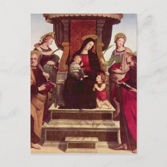 Madonna und Kind von Raphael begeistert Postkarte (Vorderseite)