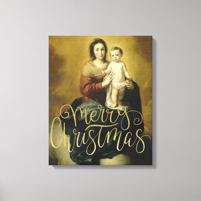 Madonna und Kind, Weihnachten der schönen Kunst -  Leinwanddruck (Vorderseite)