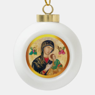 Madonna und Kind Weihnachten Keramik Kugel-Ornament