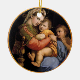Madonna und Kind Weihnachten Keramik Ornament