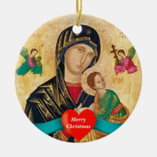 Madonna und Kind Weihnachten Keramik Ornament