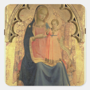 Madonna und Kind, zentrale Platte eines Quadratischer Aufkleber