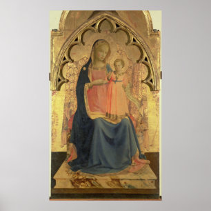 Madonna und Kind, zentrale Tafel eines Triptychons Poster