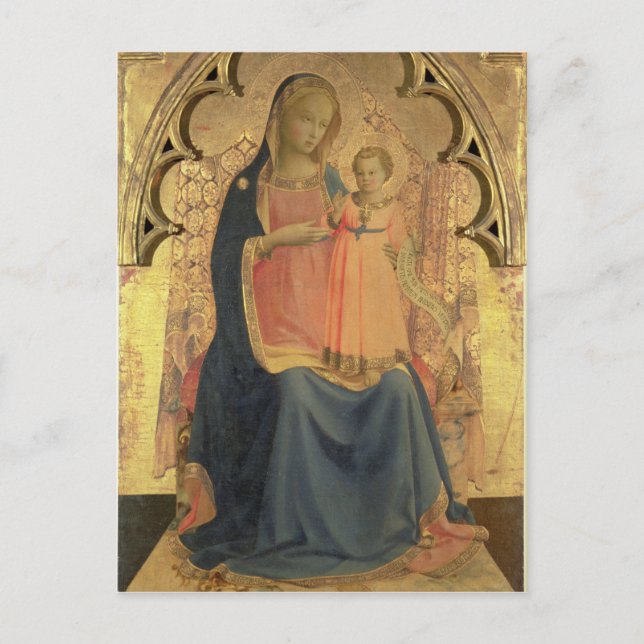 Madonna und Kind, zentrale Tafel eines Triptychons Postkarte (Vorderseite)