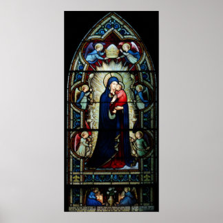 Madonna und kinderfestes Glas Poster