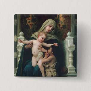 Madonna und Kinderknopf Button