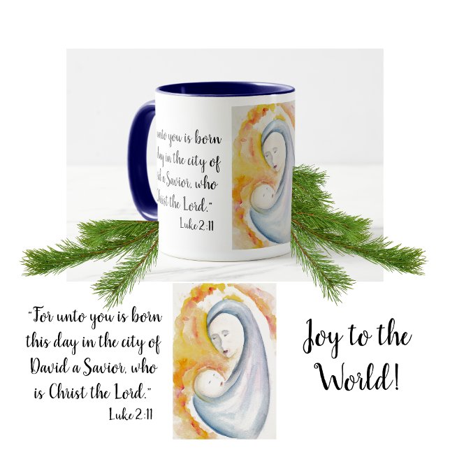 Madonna und Kinderskripte Moderne Wasserfarbe Tasse (Von Creator hochgeladen)