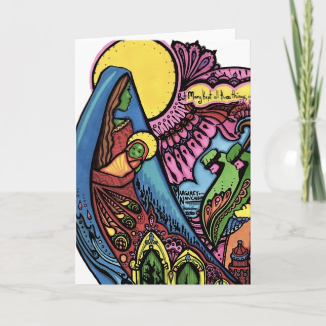 Madonna und Kinderweihnachtskarte Feiertagskarte (Vorderseite)