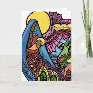 Madonna und Kinderweihnachtskarte Feiertagskarte