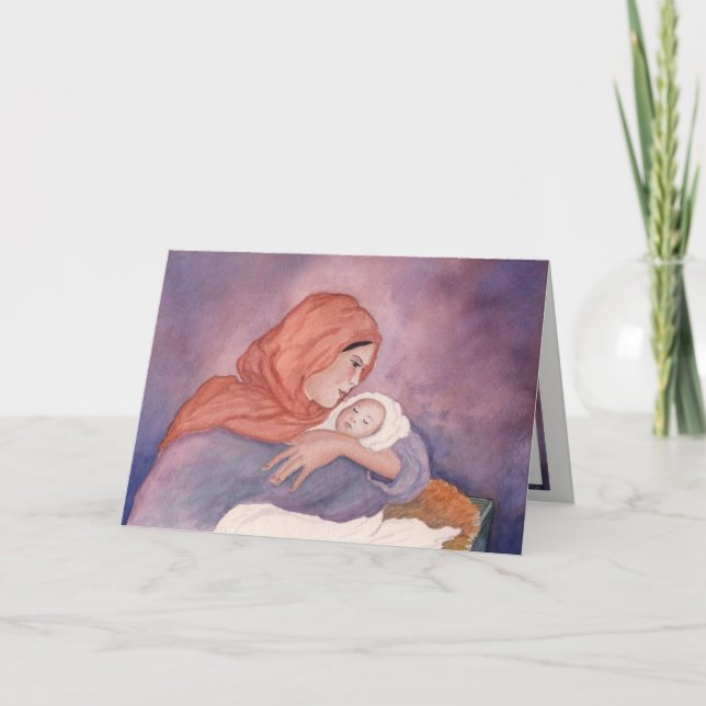 Madonna und Kinderweihnachtskarte Feiertagskarte (Vorderseite)