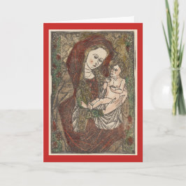 MADONNA UND KINDERWOODBLOCK-GREETKARTE FEIERTAGSKARTE