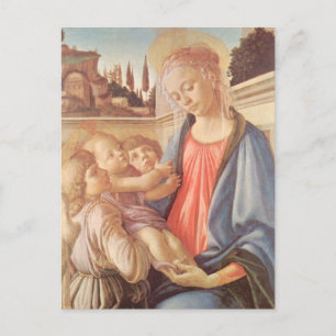 Madonna und zwei Engel von Botticelli Postkarte