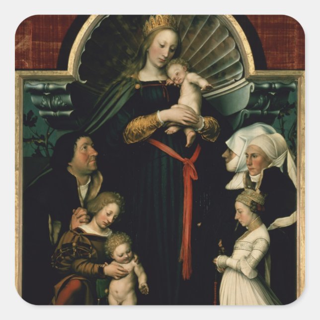 Madonna vom Burgermeister Meyer Quadratischer Aufkleber (Vorderseite)
