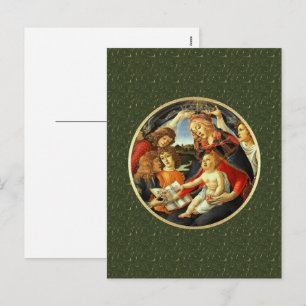 Madonna von Botticelli. Fine Art Christmas Postcar Feiertagspostkarte