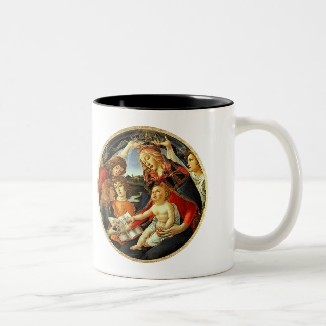 Madonna von Botticelli. Weihnachtsgeschenk-Tasse Zweifarbige Tasse (Rechts)
