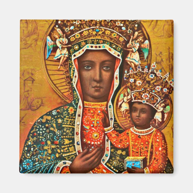 Madonna von Czestochowa Polnisch Katholische Maria Magnet (Vorne)