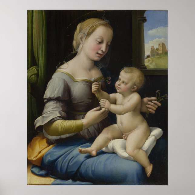 Madonna von den Pinks von Raphael - Poster (Vorne)