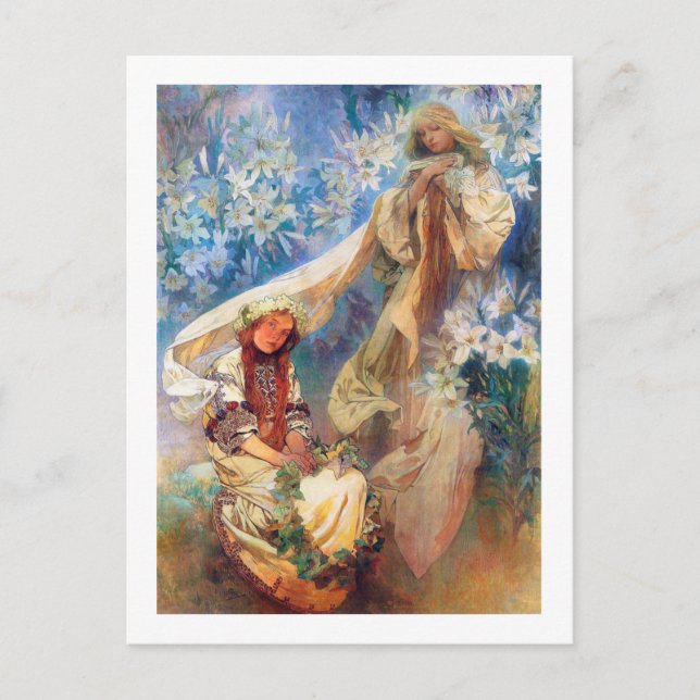 Madonna von der Lüge, Mucha Postkarte (Vorderseite)