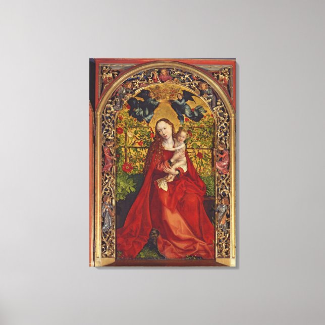 Madonna von der Rose Bower, 1473 Leinwanddruck (Vorderseite)