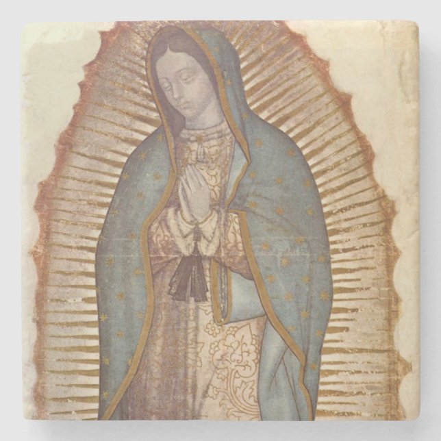 Madonna von Guadalupe (Nuestra Señora) (Virgen) Steinuntersetzer (Vorderseite)