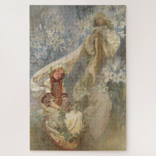 Madonna von Lilies von Alphonse Mucha Puzzle
