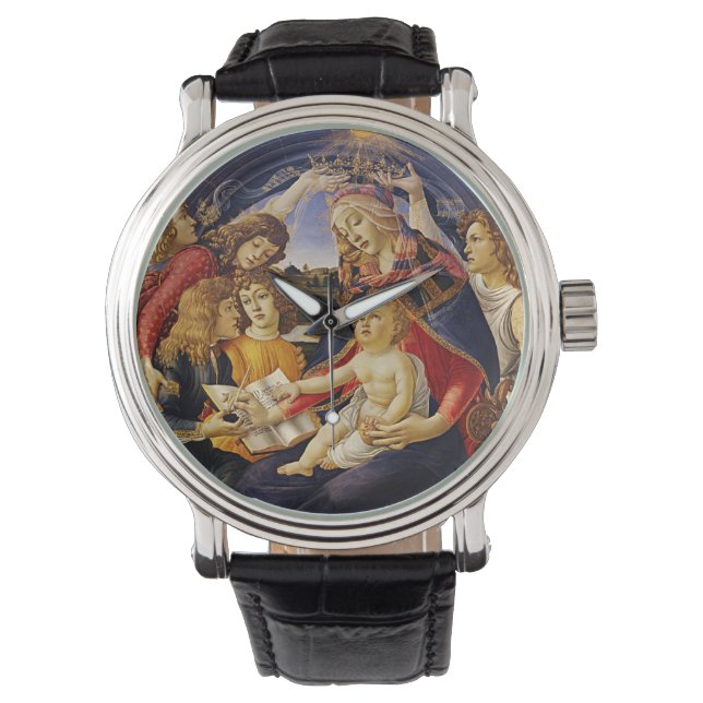 Madonna von Magnificat von Sandro Botticelli Armbanduhr (Vorderseite)