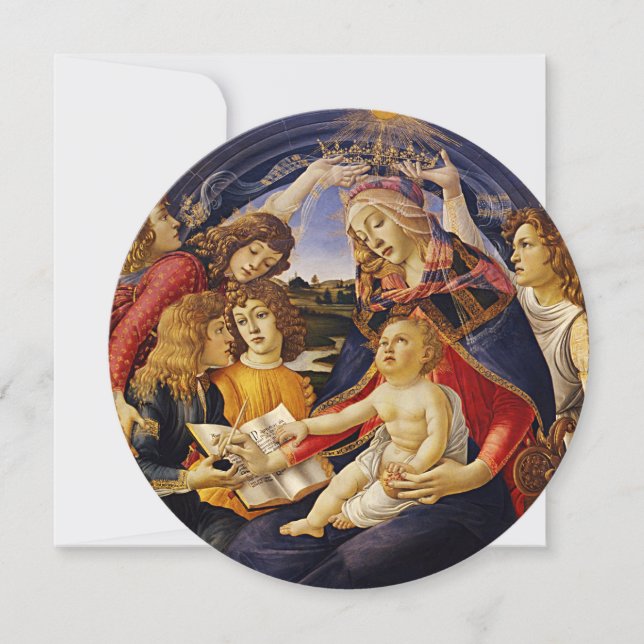 Madonna von Magnificat von Sandro Botticelli Einladung (Vorderseite)