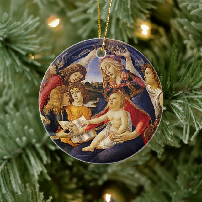 Madonna von Magnificat von Sandro Botticelli Keramik Ornament (Baum)