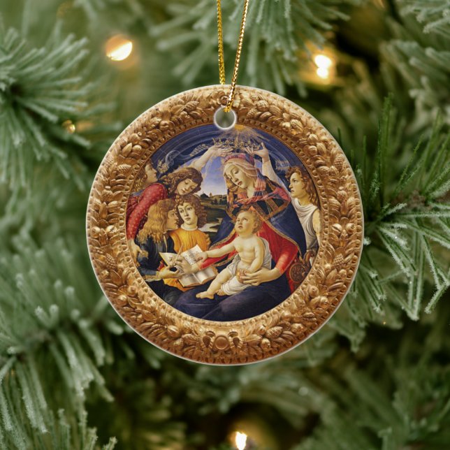 Madonna von Magnificat von Sandro Botticelli Keramik Ornament (Baum)