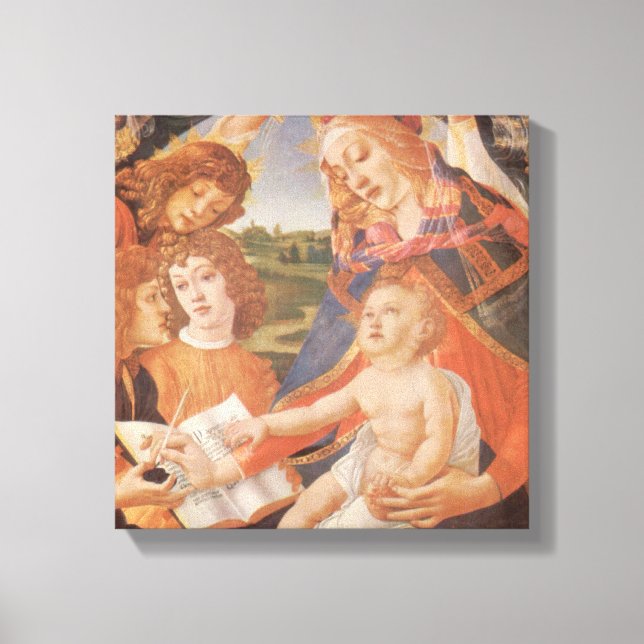Madonna von Magnificat von Sandro Botticelli Leinwanddruck (Vorderseite)