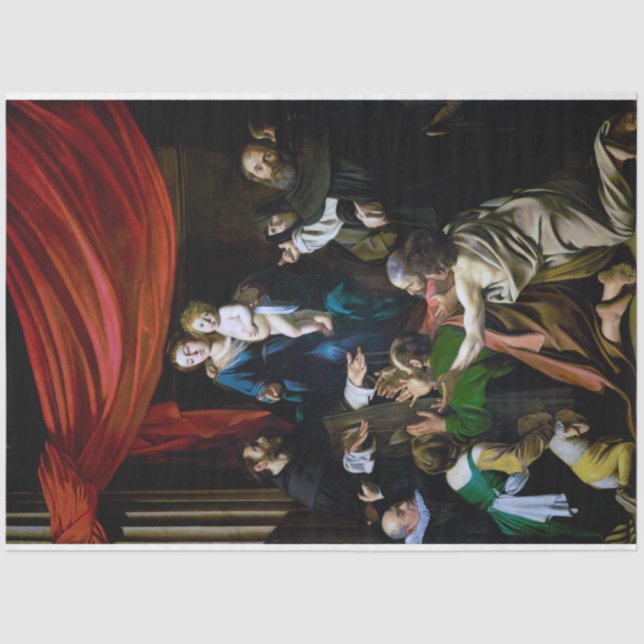 Madonna von Rosary, Caravaggio Seidenpapier (Vorderseite)