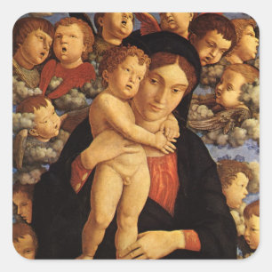 Madonna von Tscherubim von Andrea Mantegna Quadratischer Aufkleber