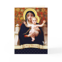 Madonna von W. Bouguereau. Fine Art Christmas Card