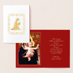 Madonna von W.Bouguereau Luxe Weihnachtsfest Folienkarte