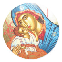 Madonna with Jesus Byzantine Religious Icon gold