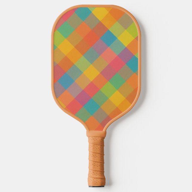 Madras Breeze - Diagonal Kariert Pickleball Paddle (Vorderseite)