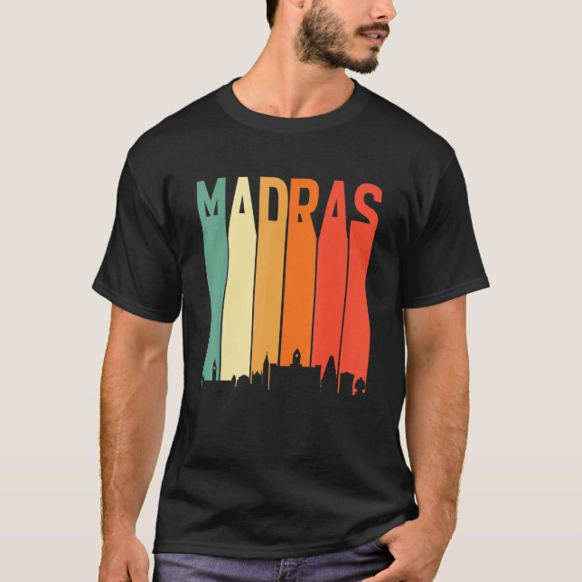 Madras Chennai Skyline Tamil Language Culture T-Shirt (Vorderseite)
