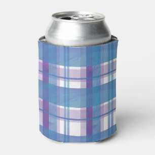 Madras Kariert Blau und Lila Dosenkühler