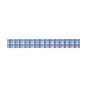 Madras Kariert Blau und Lila Einladungsbanderole
