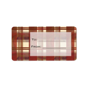 Madras Kariert Fall Red Adressaufkleber