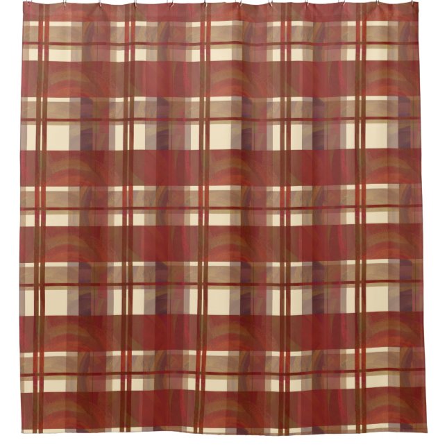 Madras Kariert Fall Red Duschvorhang (Vorderseite)