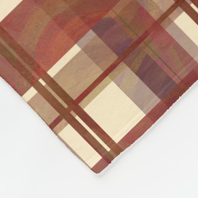 Madras Kariert Fall Red Fleecedecke (Ecke)