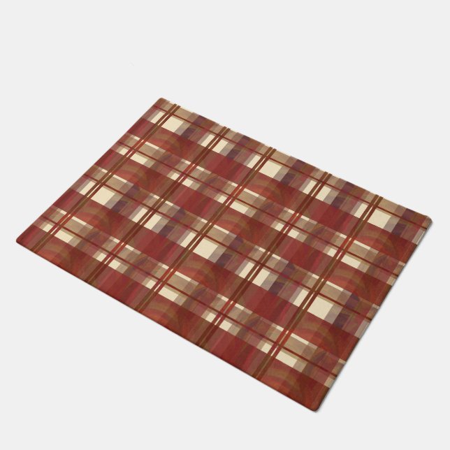 Madras Kariert Fall Red Fußmatte (Schrägansicht)