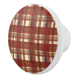 Madras Kariert Fall Red Keramikknauf