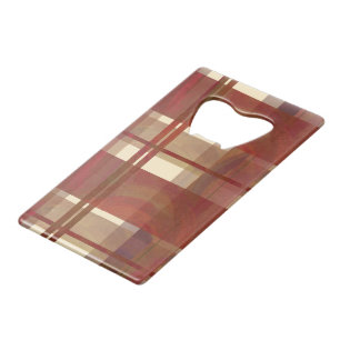 Madras Kariert Fall Red Kreditkarten Flaschenöffner