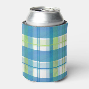 Madras Kariert Green und Blue Dosenkühler