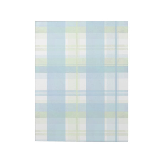 Madras Kariert Green und Blue Notizblock (Rotiert)