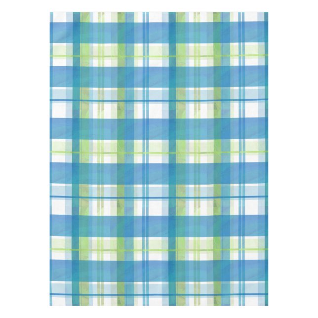 Madras Kariert Green und Blue Tischdecke (Vorderseite)